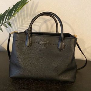Tory Burch McGRAW Triple Compartment Satchel Black